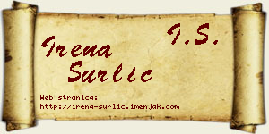 Irena Surlić vizit kartica
